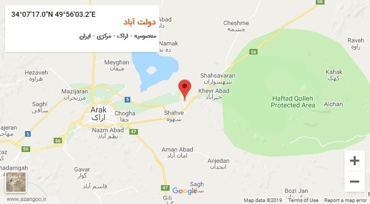 روستای دولت آباد بر روی نقشه