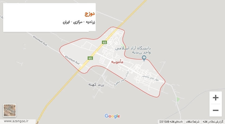 دهستان دوزج بر روی نقشه