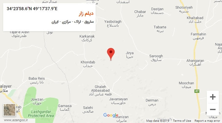 روستای دیلم زار بر روی نقشه