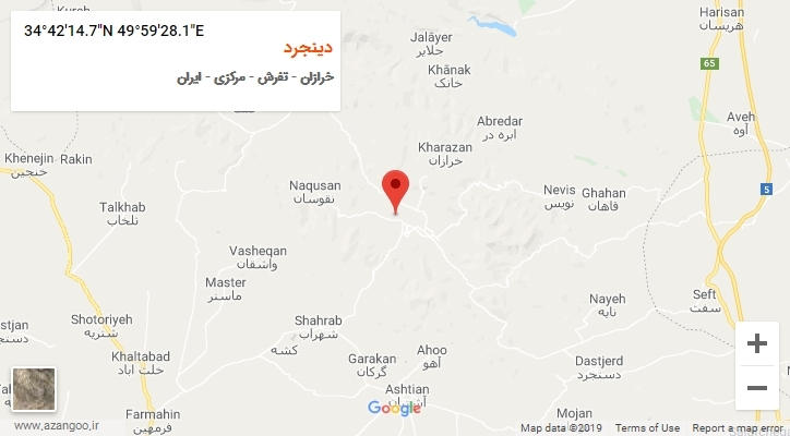 روستای دینجرد بر روی نقشه