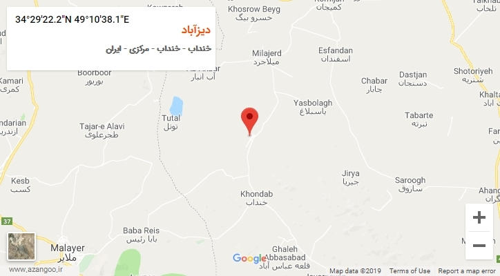 روستای دیزآباد بر روی نقشه