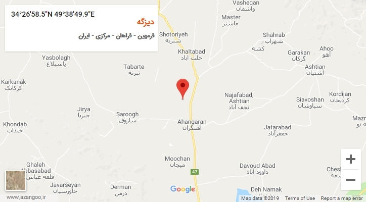 روستای دیزگه بر روی نقشه