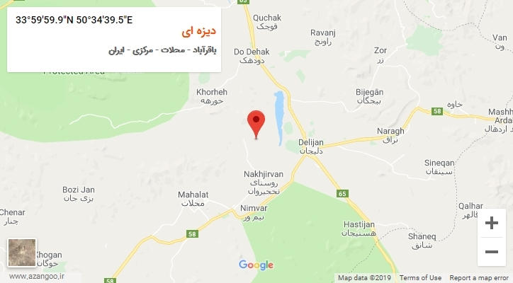 روستای دیزه ای بر روی نقشه
