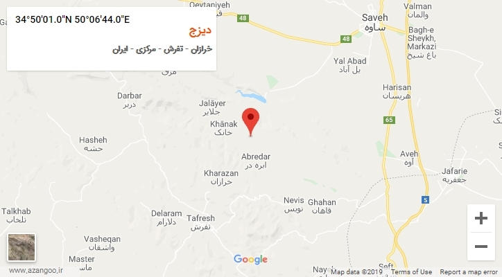 روستای دیزج بر روی نقشه