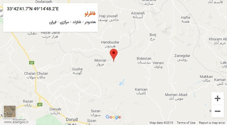 روستای فاقرلو بر روی نقشه