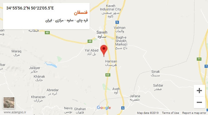 روستای فنسقان بر روی نقشه