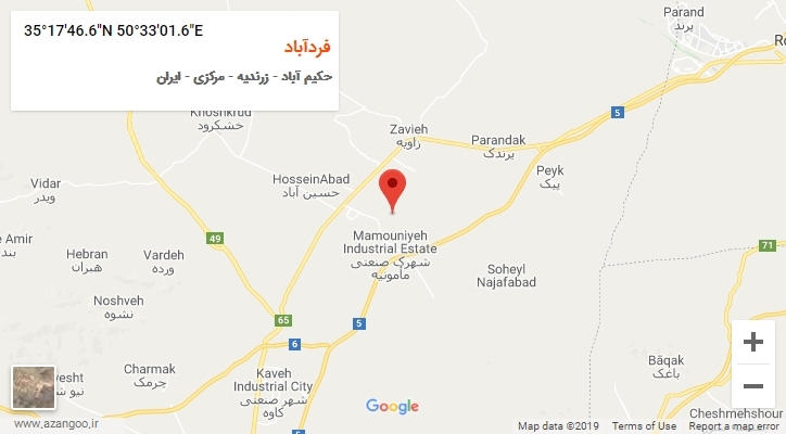 روستای فردآباد بر روی نقشه