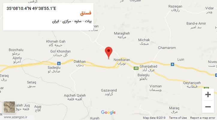 روستای فستق بر روی نقشه