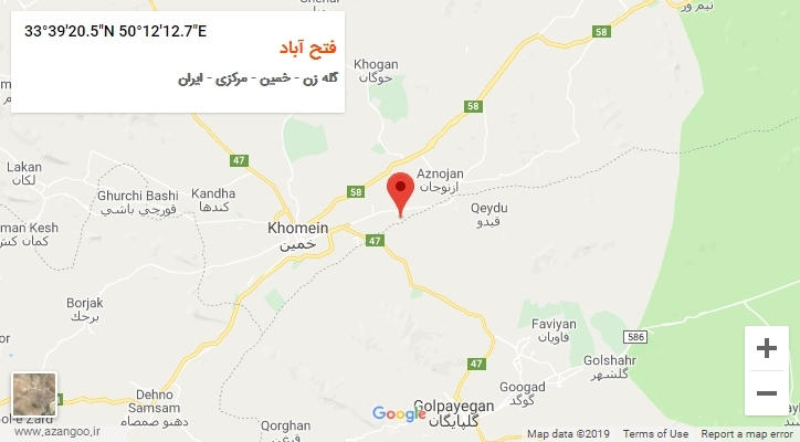 روستای فتح آباد بر روی نقشه