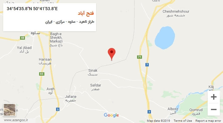 روستای فتح آباد بر روی نقشه