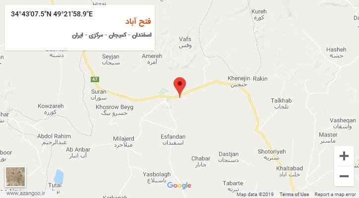 روستای فتح آباد بر روی نقشه