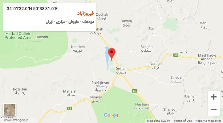 روستای فیروزآباد بر روی نقشه