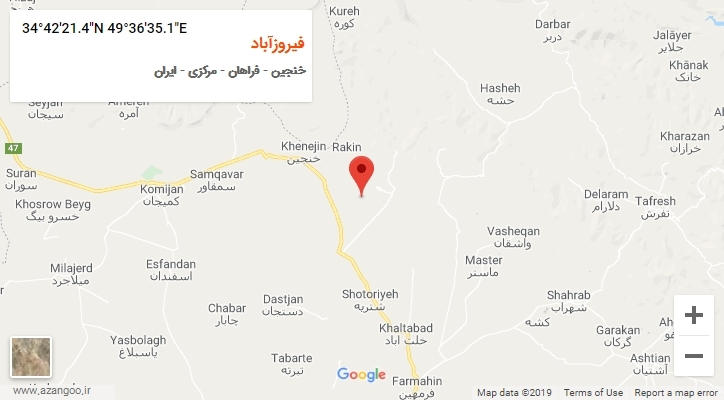 روستای فیروزآباد بر روی نقشه