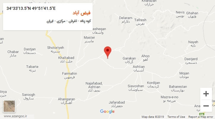 روستای فیض آباد بر روی نقشه