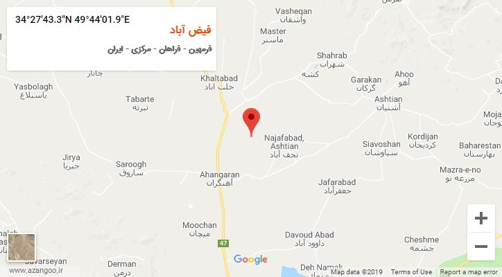 روستای فیض آباد بر روی نقشه