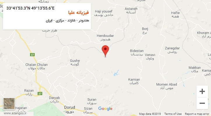روستای فیزیانه علیا بر روی نقشه