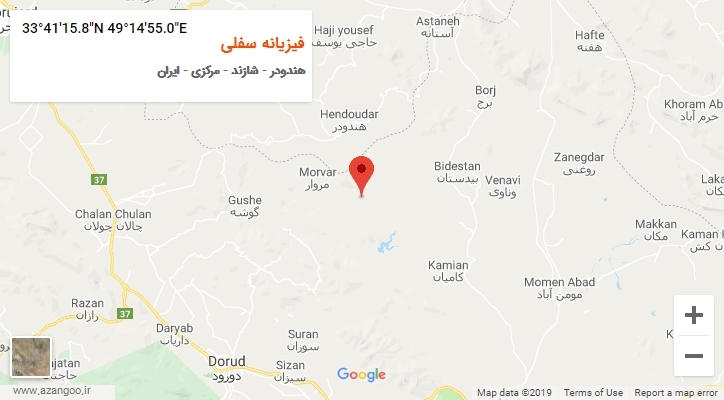 روستای فیزیانه سفلی بر روی نقشه