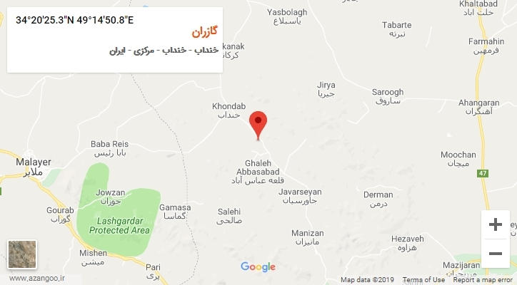 روستای گازران بر روی نقشه
