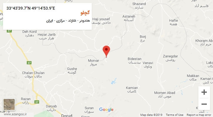 روستای گچلو بر روی نقشه