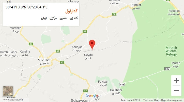 روستای گداراول بر روی نقشه