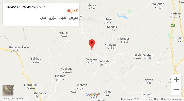 روستای گداربالا بر روی نقشه