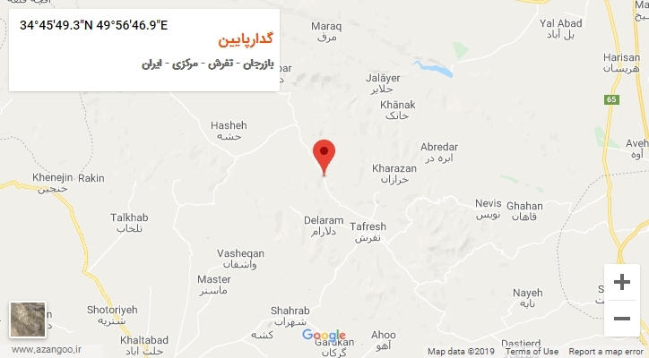 روستای گدارپایین بر روی نقشه