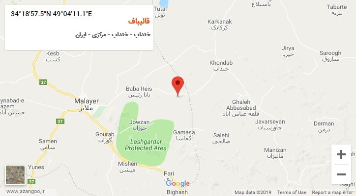 روستای قالیباف بر روی نقشه