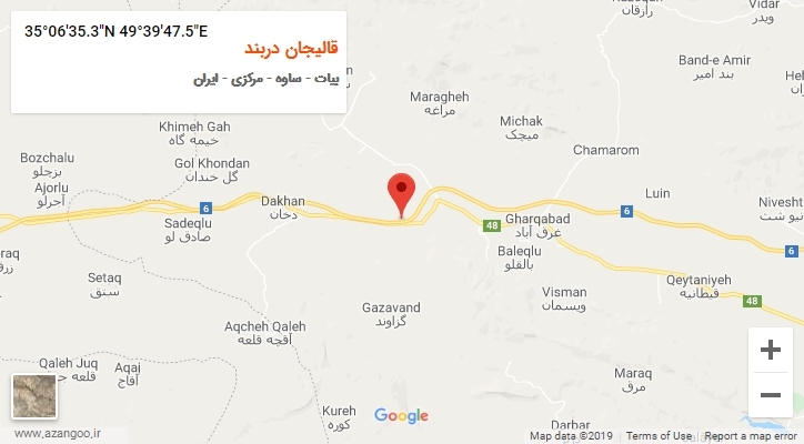 روستای قالیجان دربند بر روی نقشه