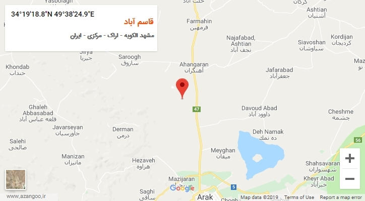 روستای قاسم آباد بر روی نقشه