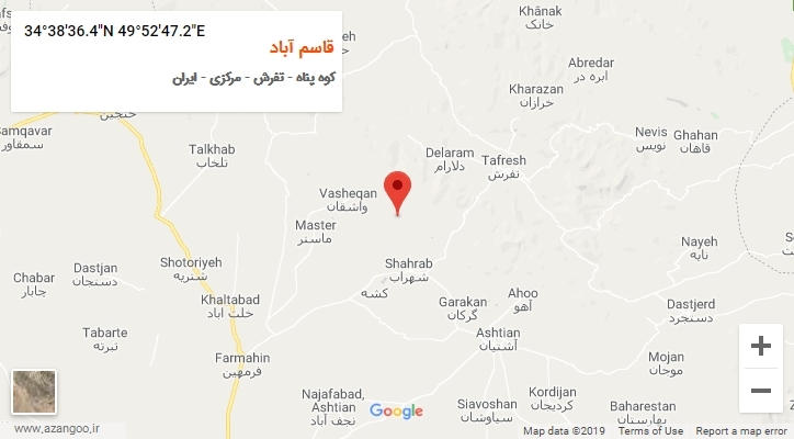 روستای قاسم آباد بر روی نقشه