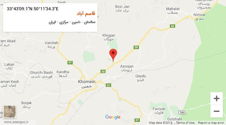 روستای قاسم آباد بر روی نقشه
