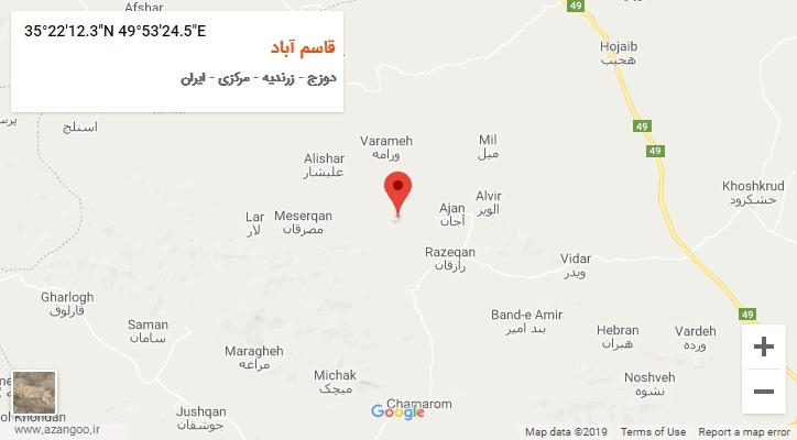 روستای قاسم آباد بر روی نقشه