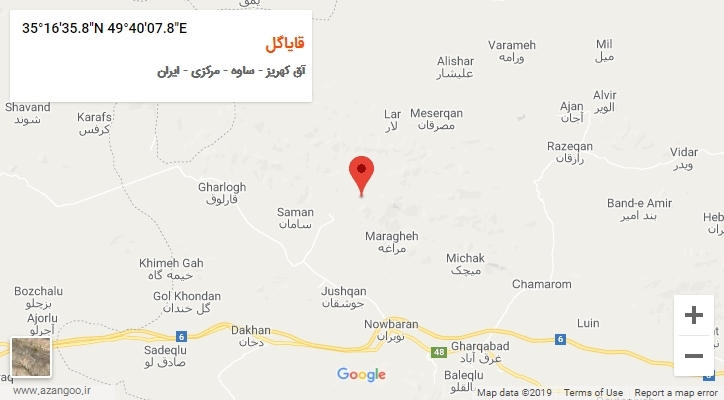 روستای قایاگل بر روی نقشه