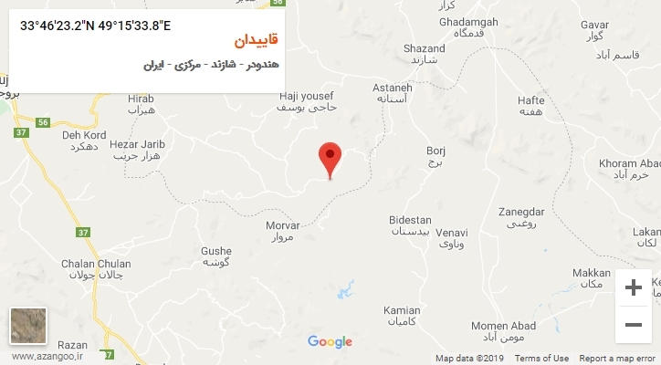 روستای قاییدان بر روی نقشه