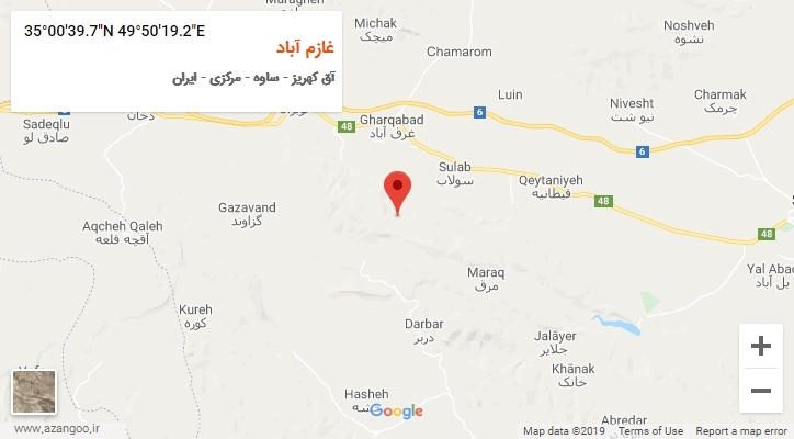 روستای غازم آباد بر روی نقشه