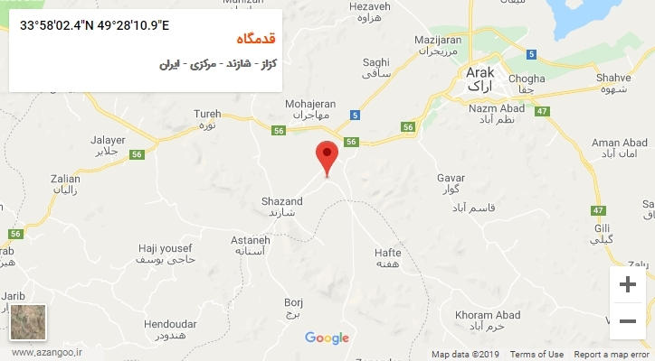 روستای قدمگاه بر روی نقشه