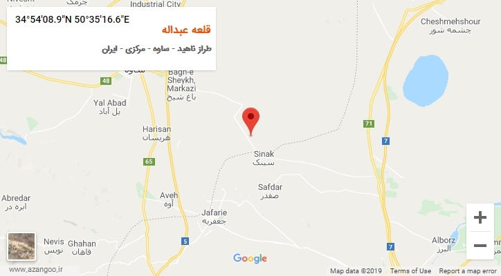 روستای قلعه عبداله بر روی نقشه