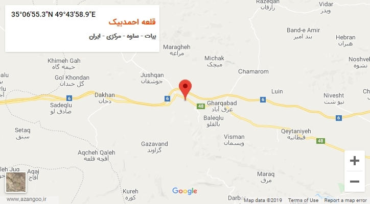 روستای قلعه احمدبیک بر روی نقشه