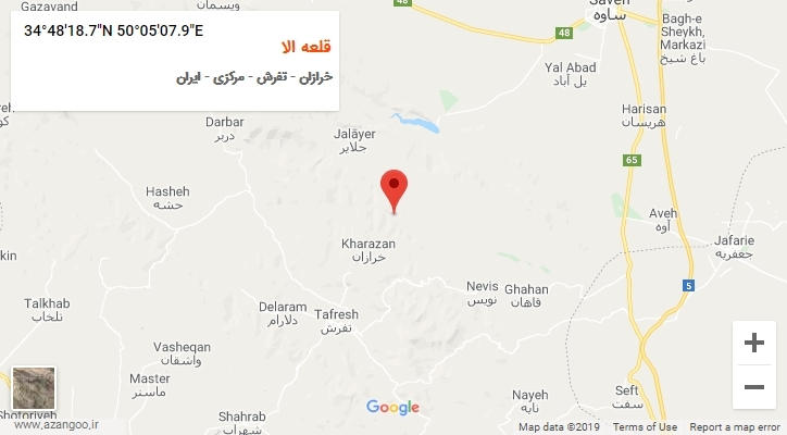 روستای قلعه الا بر روی نقشه