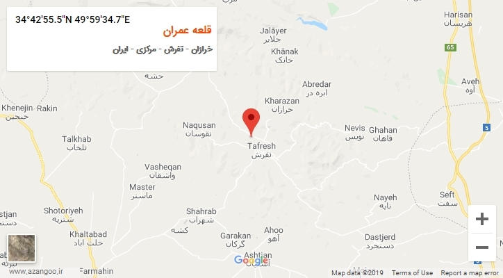 روستای قلعه عمران بر روی نقشه