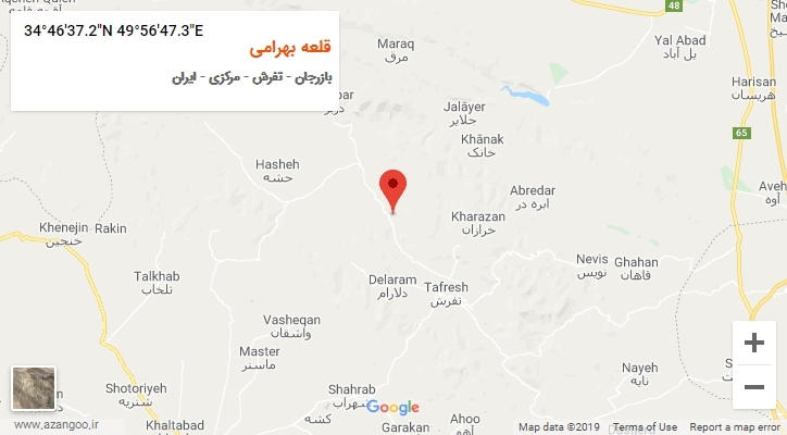 روستای قلعه بهرامی بر روی نقشه