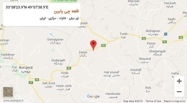 روستای قلعه چی پایین بر روی نقشه