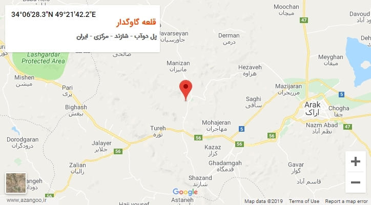 روستای قلعه گاوگدار بر روی نقشه