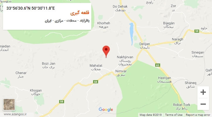روستای قلعه گبری بر روی نقشه