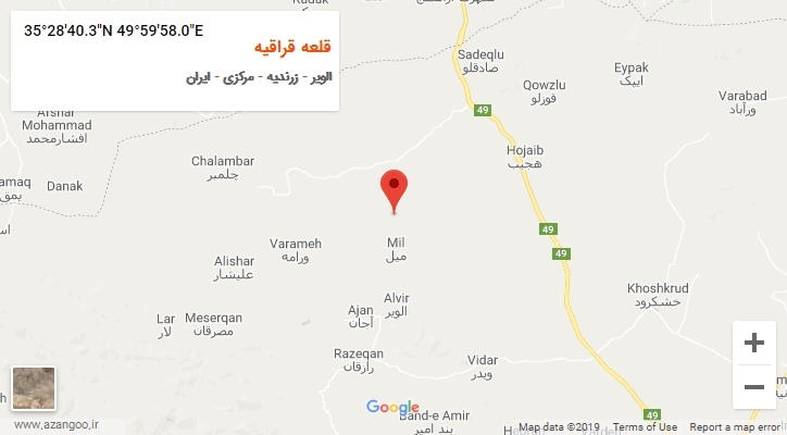 روستای قلعه قراقیه بر روی نقشه