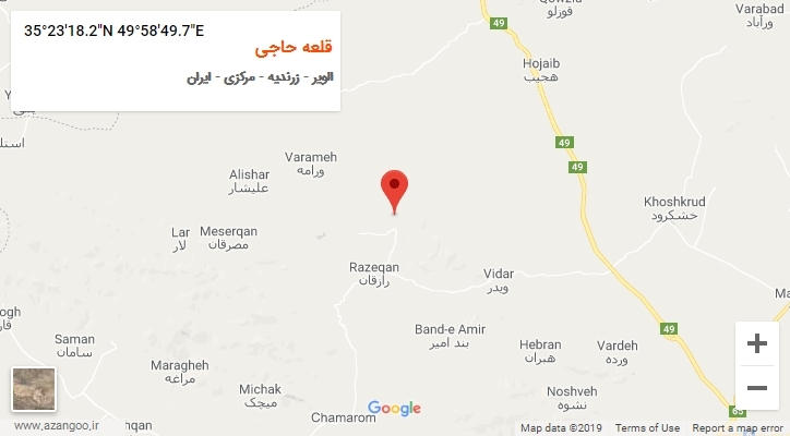 روستای قلعه حاجی بر روی نقشه
