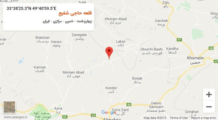 روستای قلعه حاجی شفیع بر روی نقشه