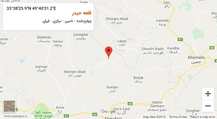 روستای قلعه حیدر بر روی نقشه