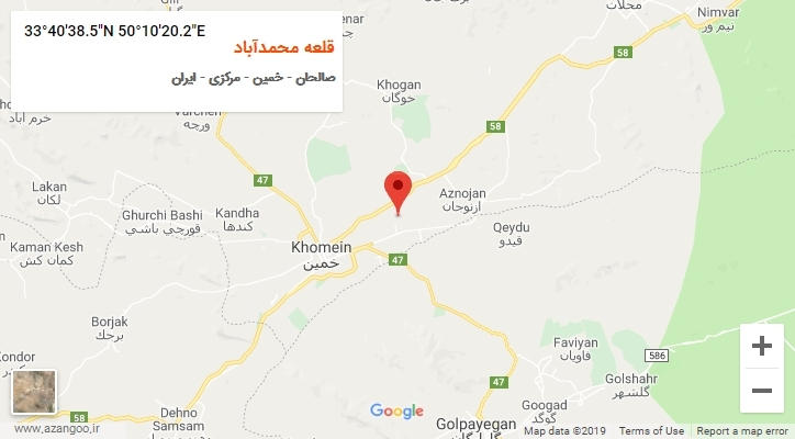 روستای قلعه محمدآباد بر روی نقشه