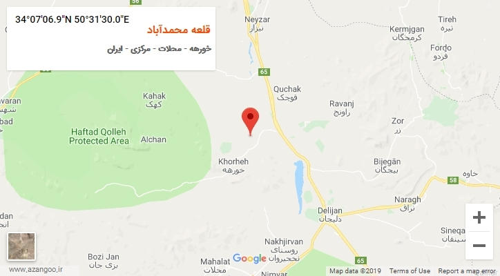 روستای قلعه محمدآباد بر روی نقشه